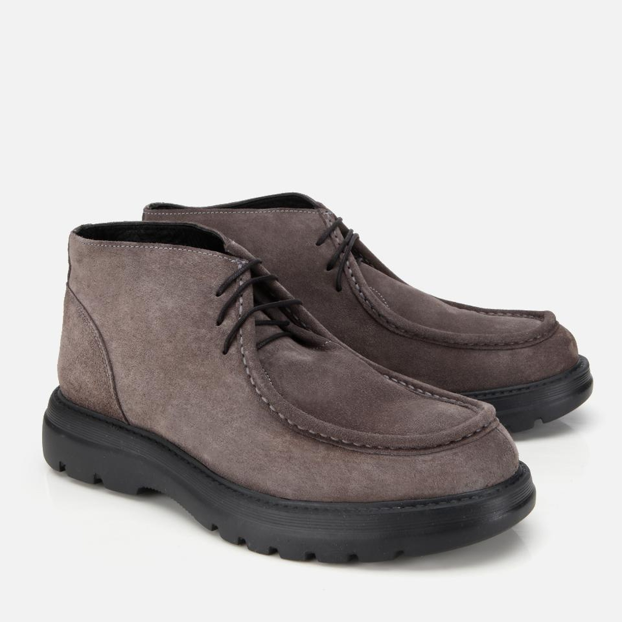 Erkek Süet Deri Gri Dikiş Detaylı Chelsea Bot