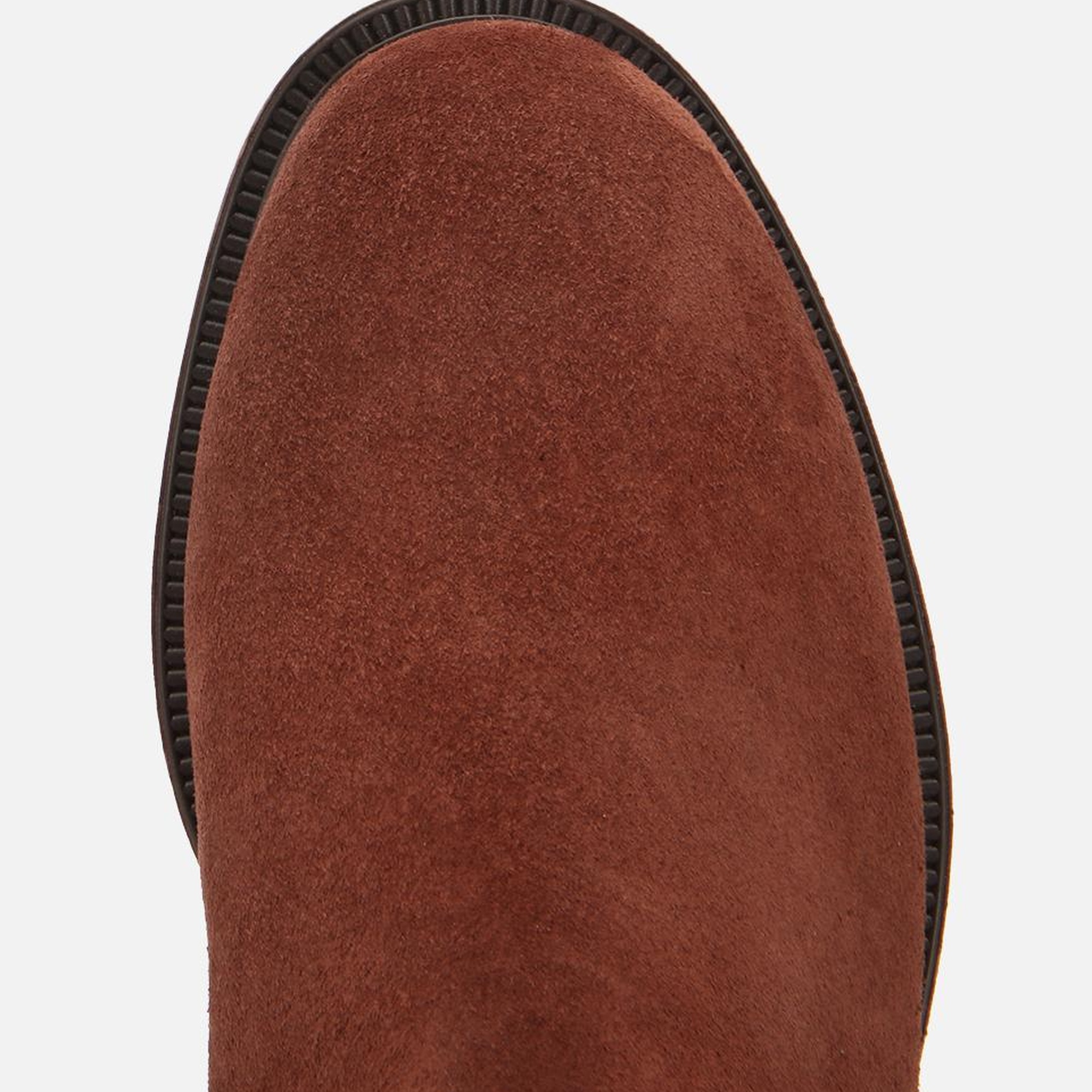 Kadın Süet Deri Taba Lastik Detaylı Düz Bot