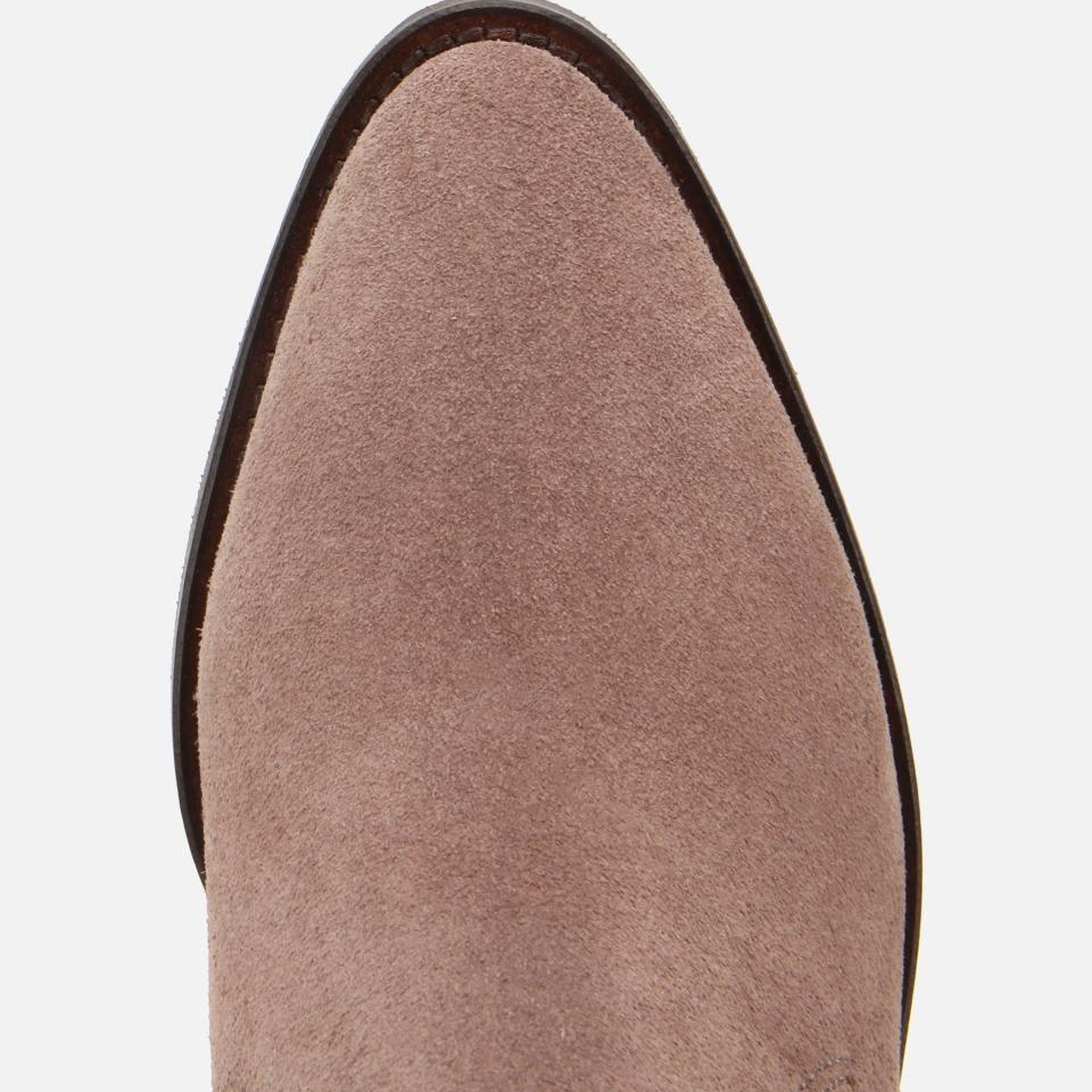 Kadın Süet Deri Vizon Sivri Burunlu Lastik Detaylı Topuklu Bot