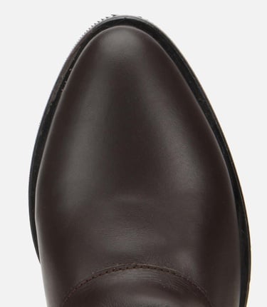  Kadın Deri Kahverengi Tokalı Kırışık Görünümlü Kovboy/Western Düz Bot