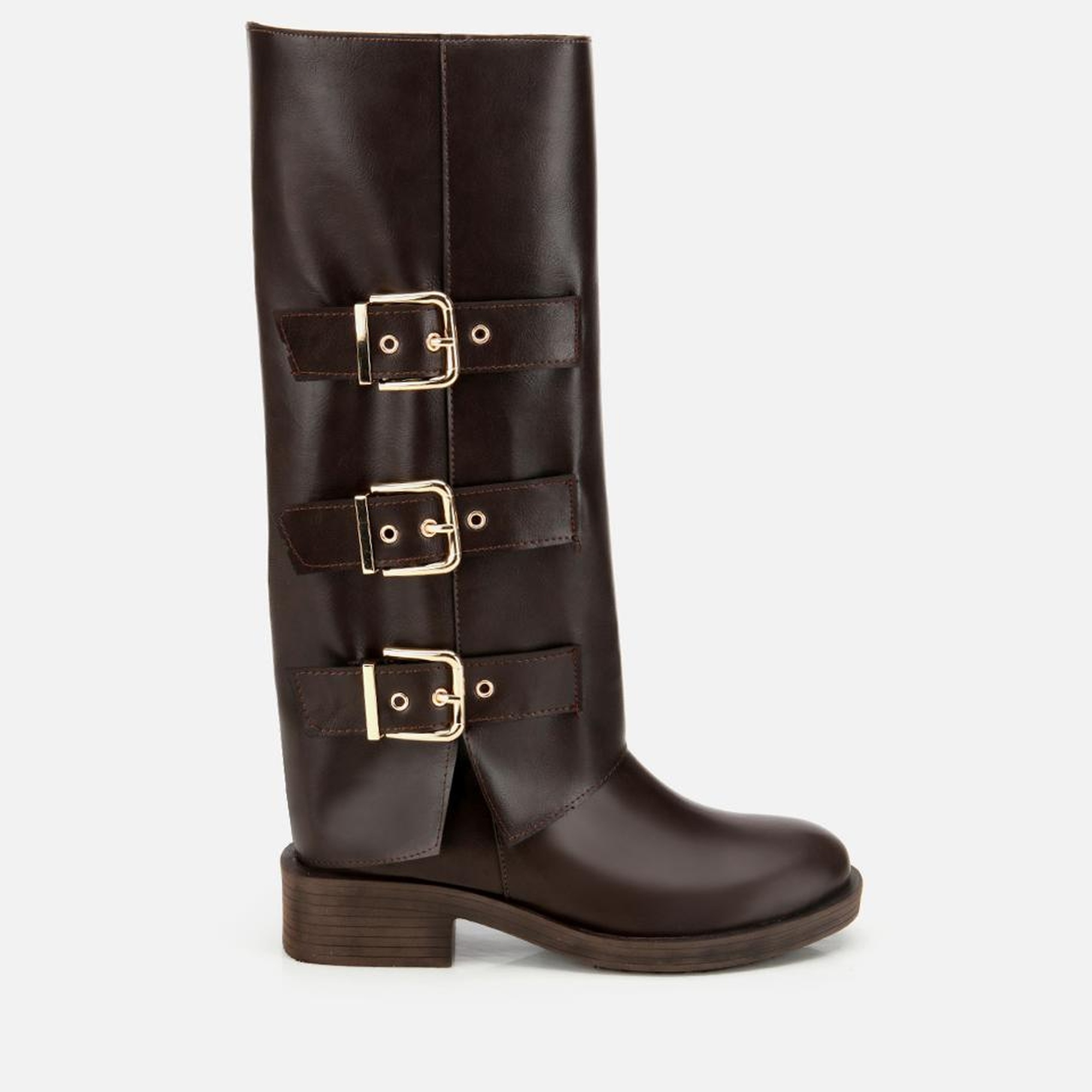 Kadın Kahverengi Tokalı Düz Çizme