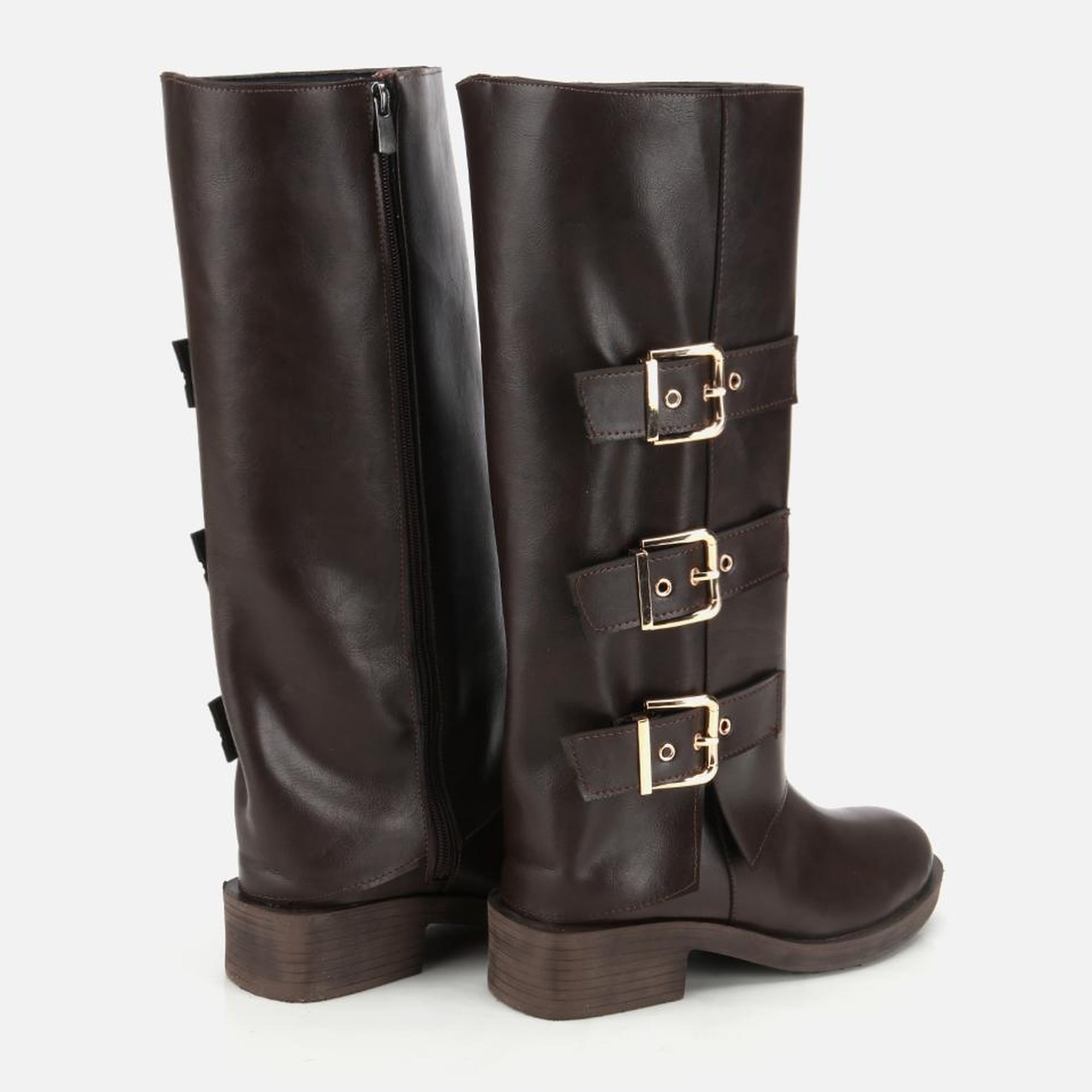 Kadın Kahverengi Tokalı Düz Çizme