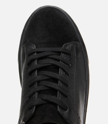  Erkek Deri Siyah Hafif Tabanlı Spor Ayakkabı