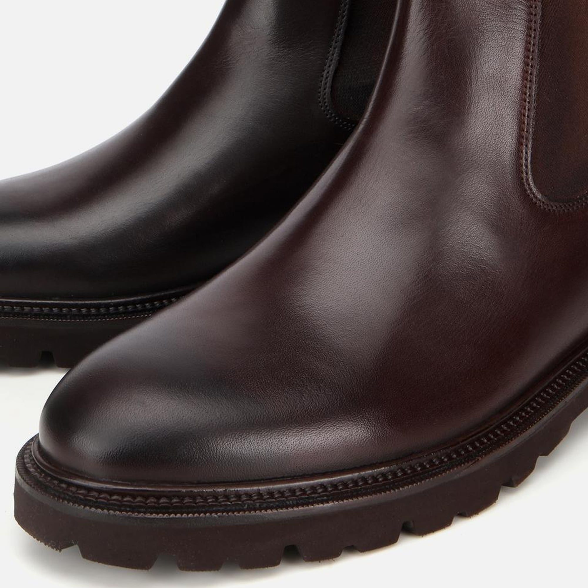 Erkek Deri Kahverengi Lastik Detaylı Chelsea Bot