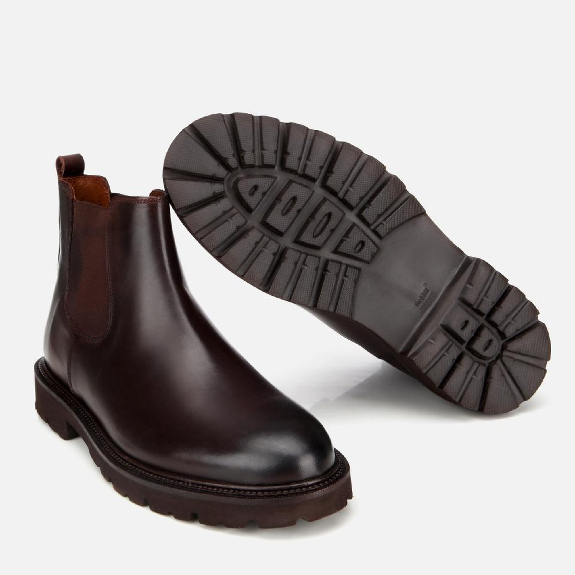 Erkek Deri Kahverengi Lastik Detaylı Chelsea Bot