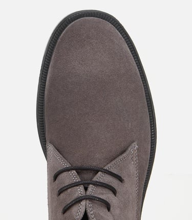  Erkek Süet Deri Gri Bağcık Detaylı Chelsea Bot