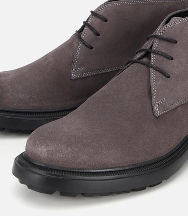  Erkek Süet Deri Gri Bağcık Detaylı Chelsea Bot