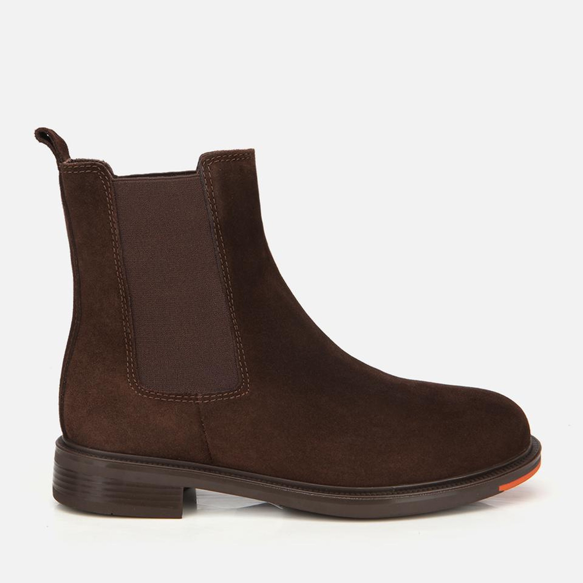 Kadın Süet Deri Kahverengi Lastik Detaylı Düz Bot