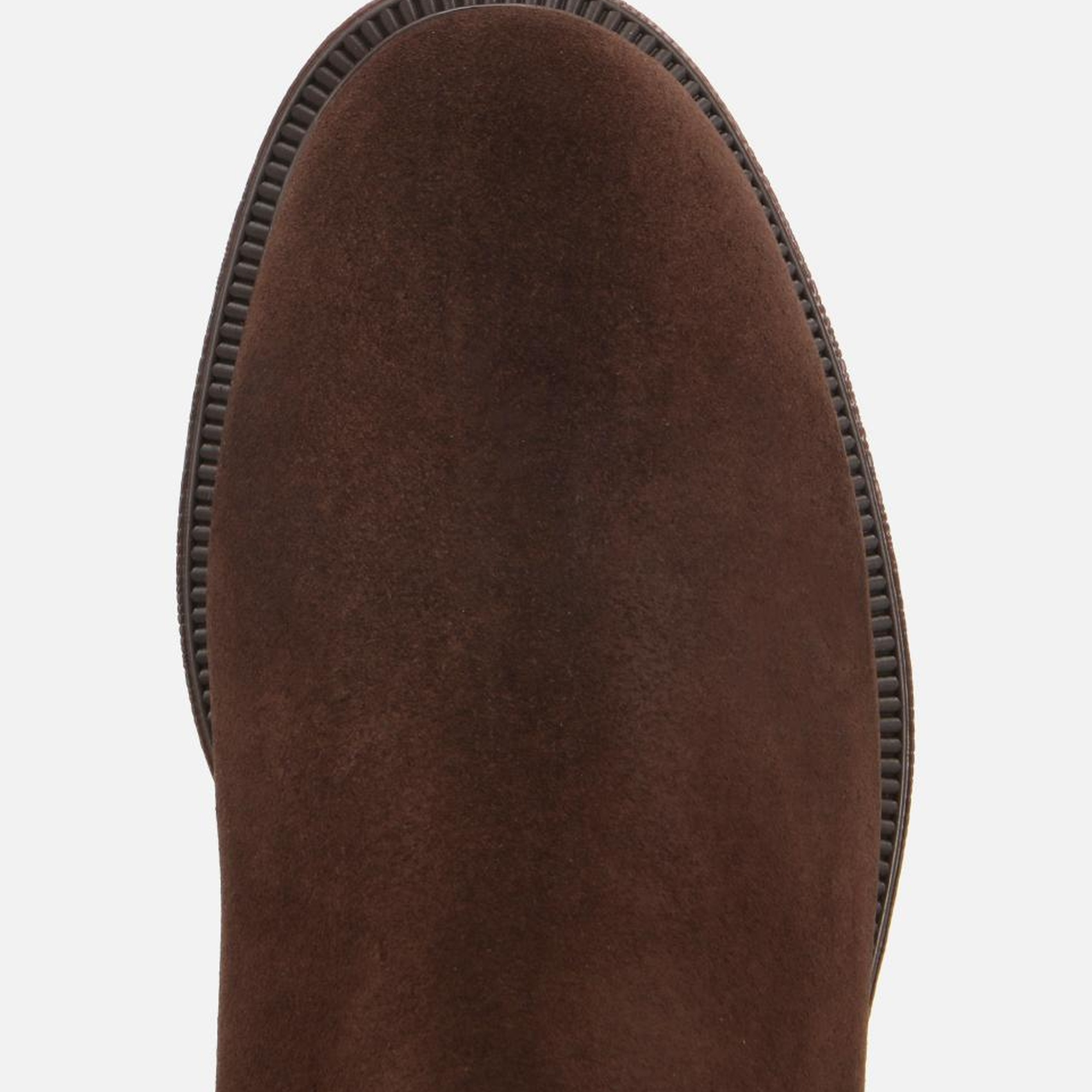 Kadın Süet Deri Kahverengi Lastik Detaylı Düz Bot