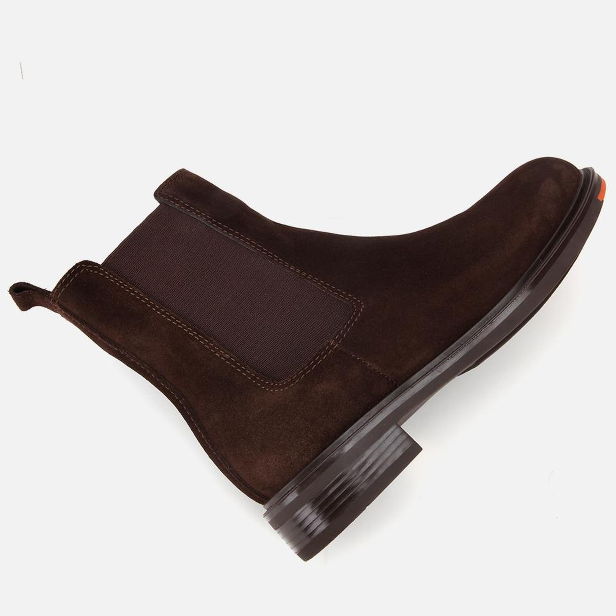 Kadın Süet Deri Kahverengi Lastik Detaylı Düz Bot