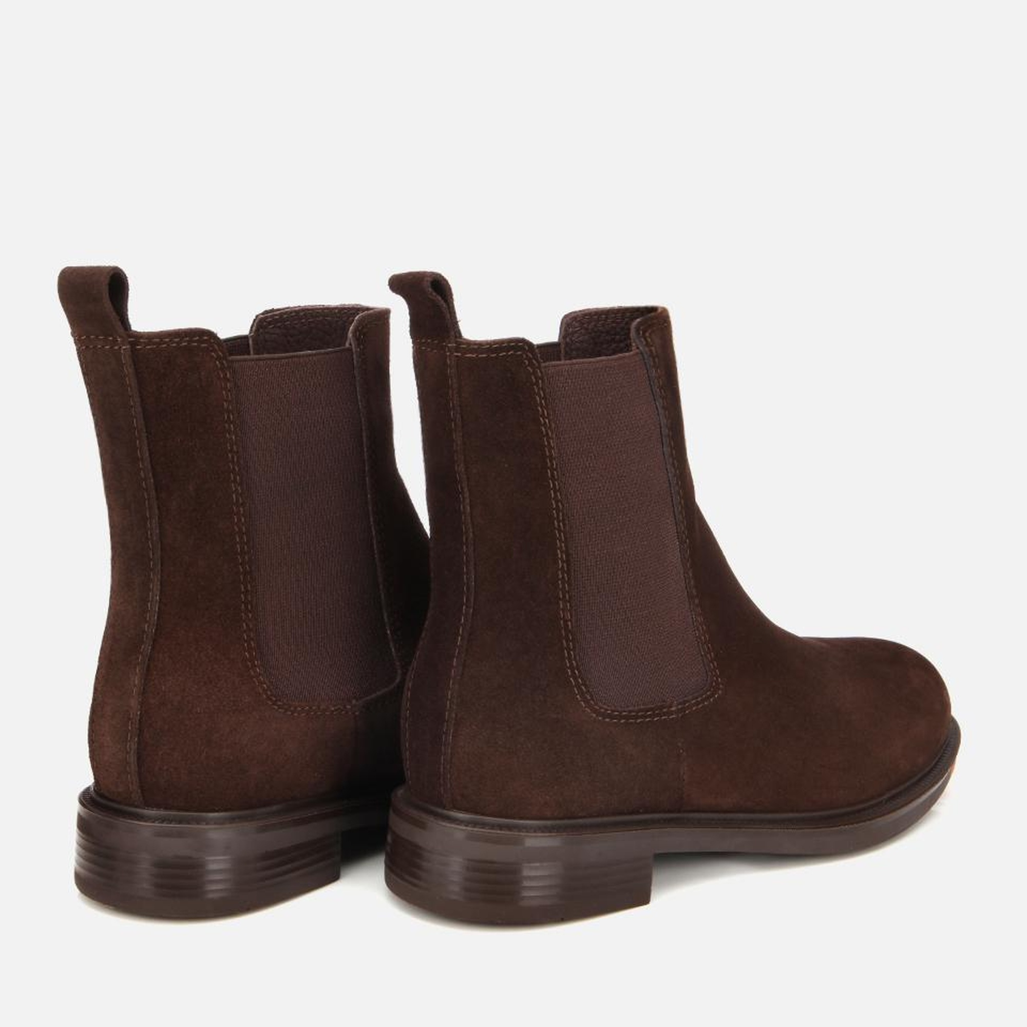 Kadın Süet Deri Kahverengi Lastik Detaylı Düz Bot