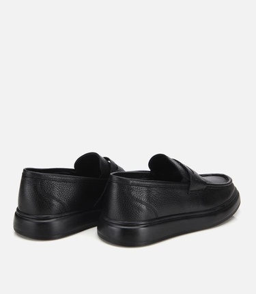  Erkek Deri Siyah Yumuşak Dokulu Klasik Loafer