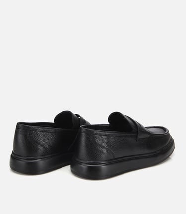  Erkek Deri Siyah Yumuşak Dokulu Klasik Loafer