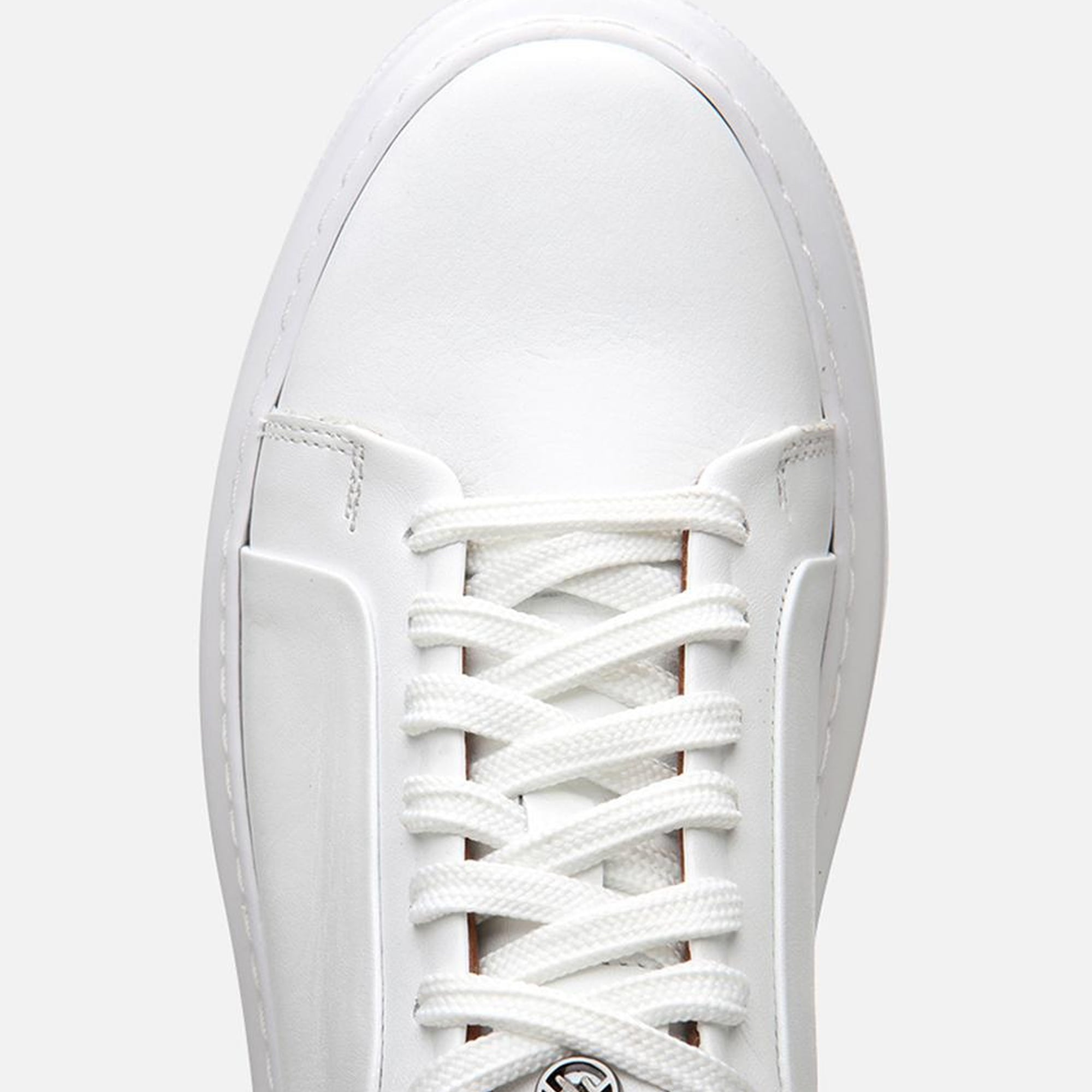 Erkek Deri Beyaz Hafif Tabanlı Spor Ayakkabı