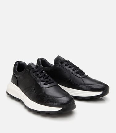  Erkek Deri Siyah Spor Ayakkabı