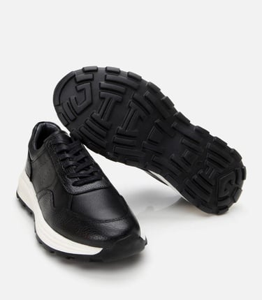  Erkek Deri Siyah Spor Ayakkabı