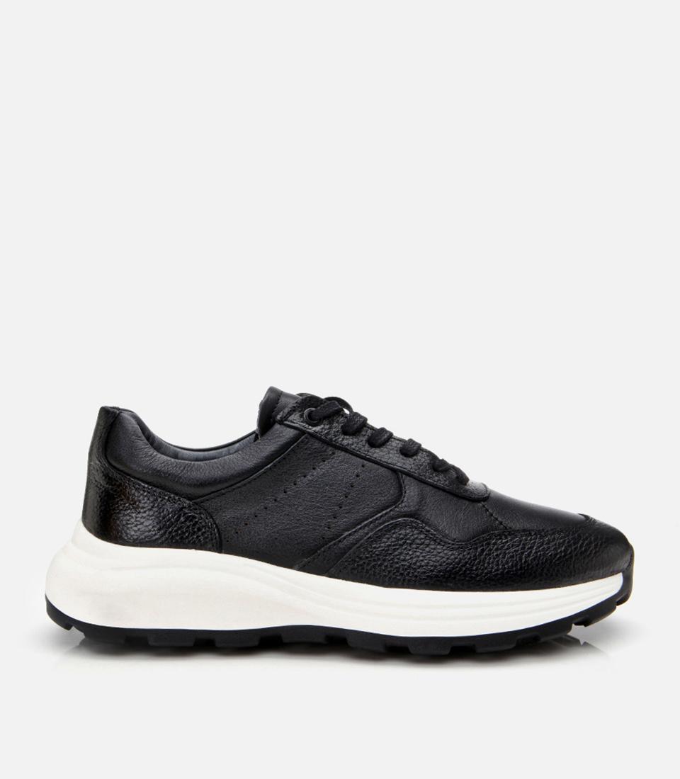  Erkek Deri Siyah Spor Ayakkabı