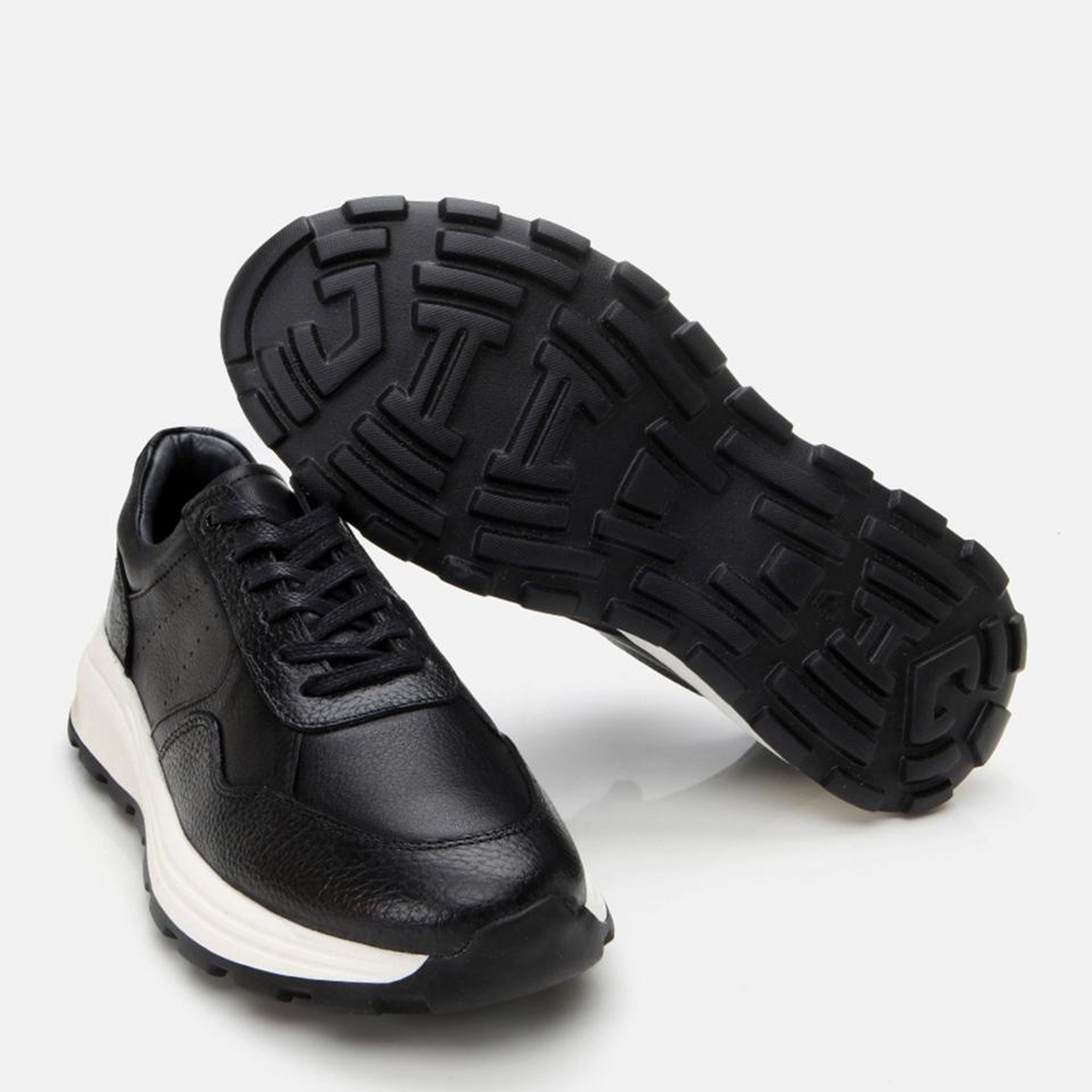 Erkek Deri Siyah Spor Ayakkabı