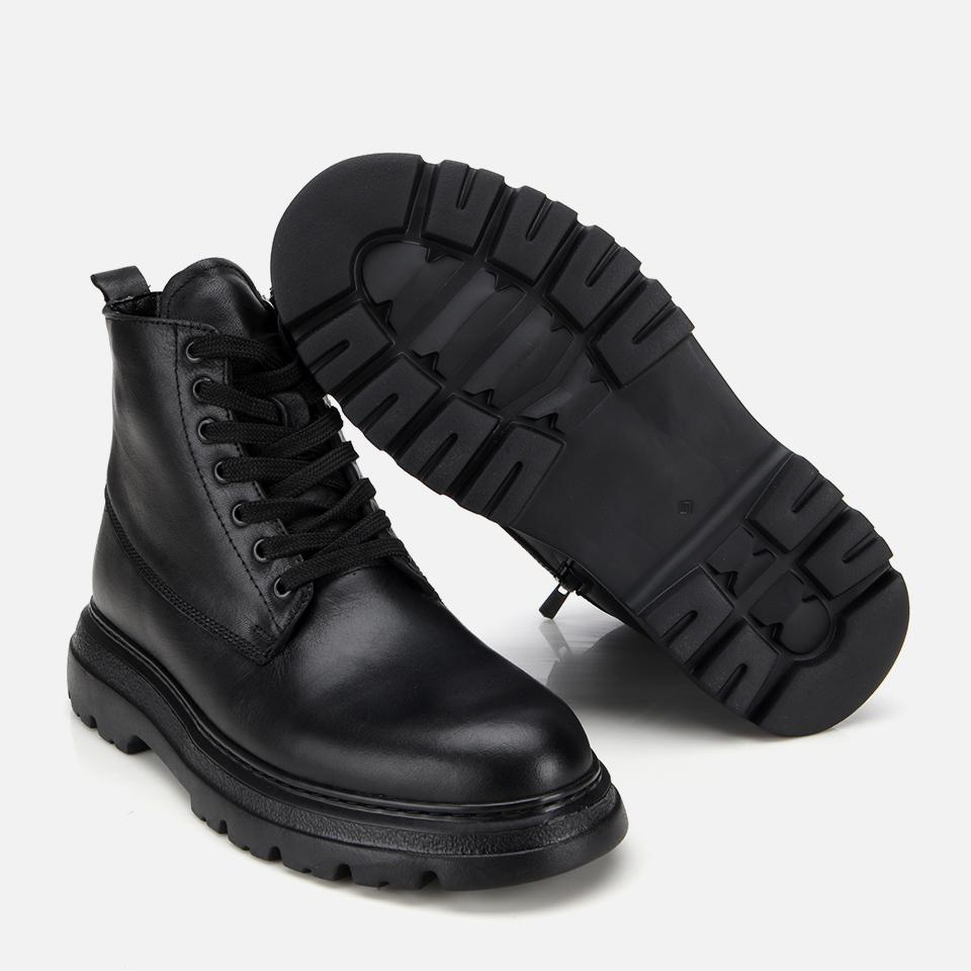 Erkek Deri Siyah Fermuarlı Yüksek Tabanlı Casual Bot