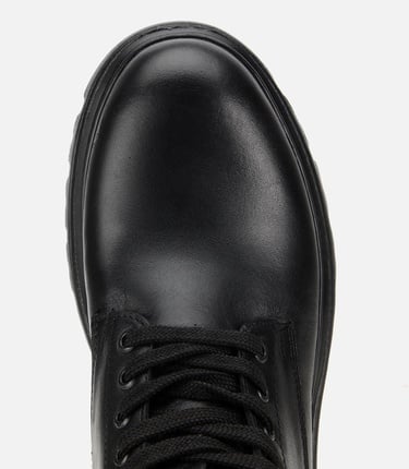  Erkek Deri Siyah Fermuarlı Yüksek Tabanlı Casual Bot