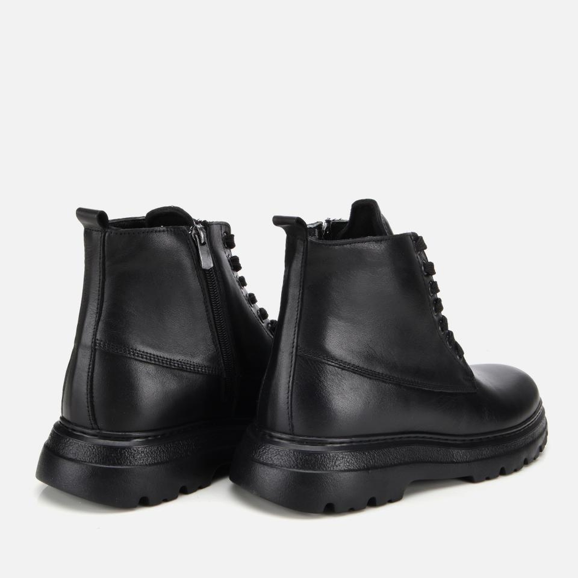 Erkek Deri Siyah Fermuarlı Yüksek Tabanlı Casual Bot