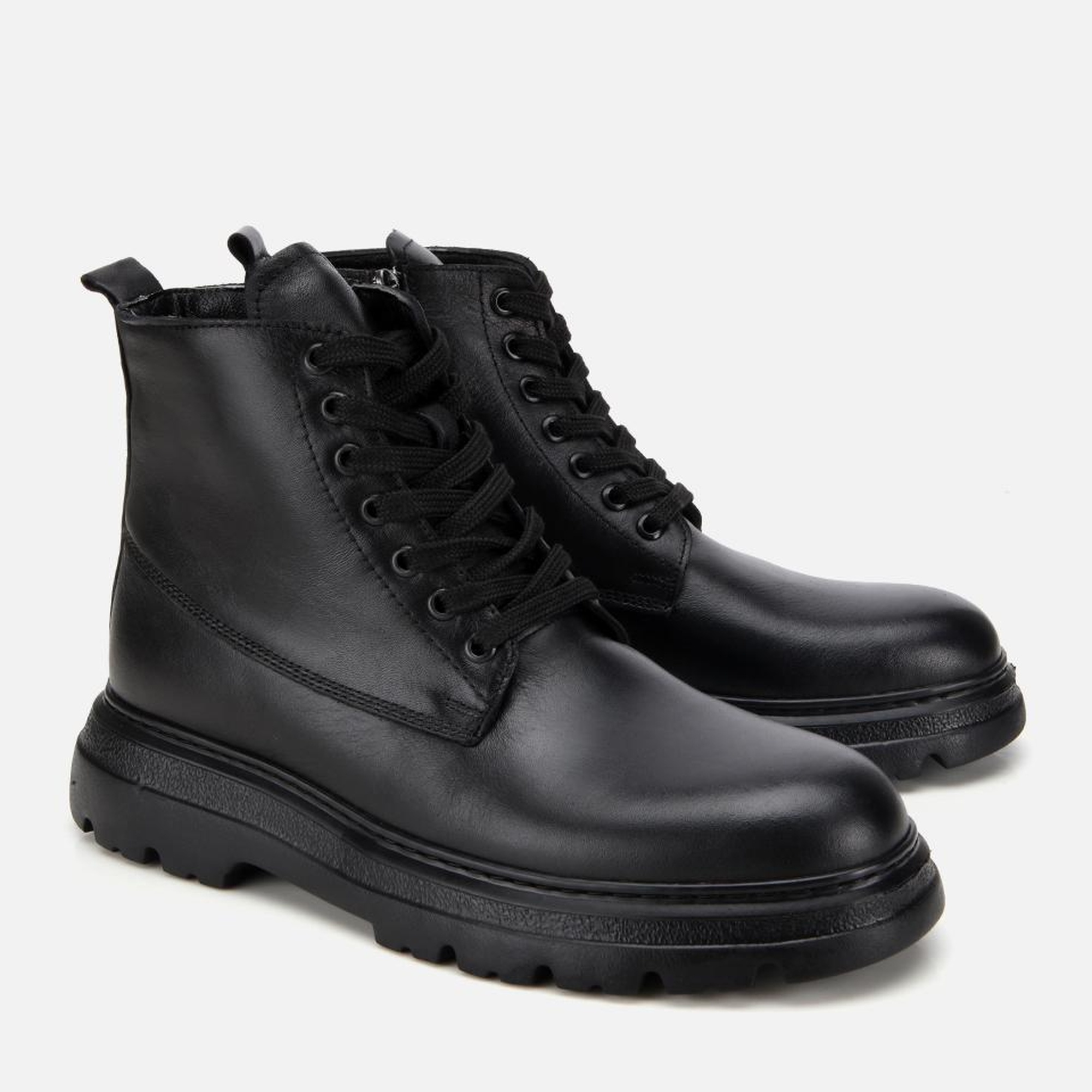 Erkek Deri Siyah Fermuarlı Yüksek Tabanlı Casual Bot