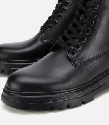  Erkek Deri Siyah Fermuarlı Yüksek Tabanlı Casual Bot