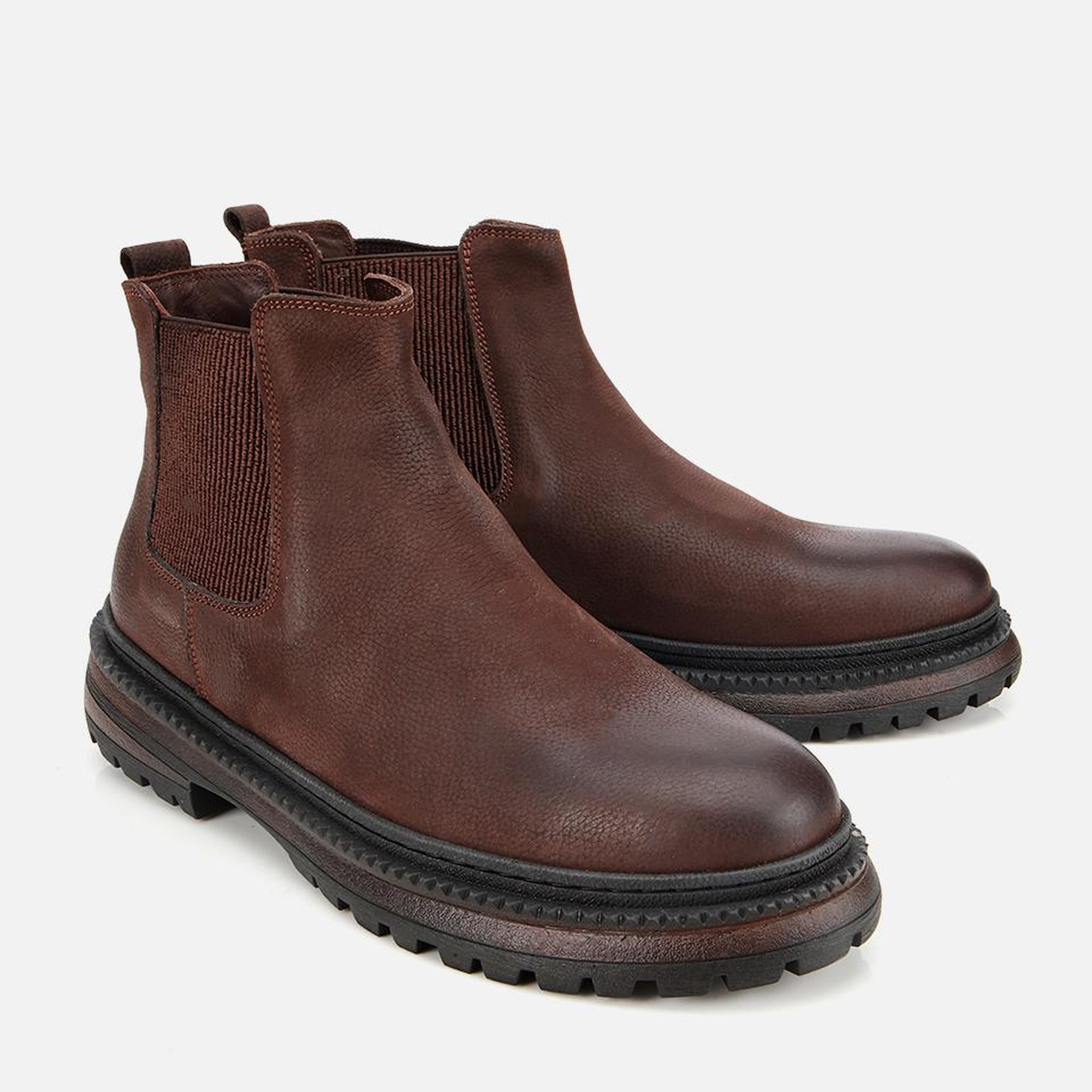 Erkek Nubuk Deri Kahverengi Lastik Detaylı Chelsea Bot