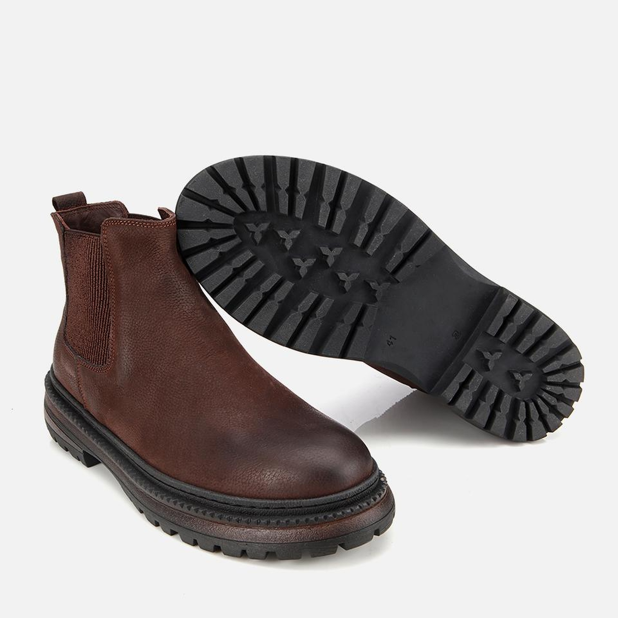 Erkek Nubuk Deri Kahverengi Lastik Detaylı Chelsea Bot