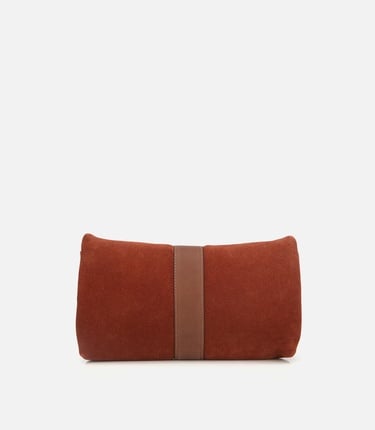  Kadın Süet Deri Kahverengi Gold Toka Detaylı Portföy