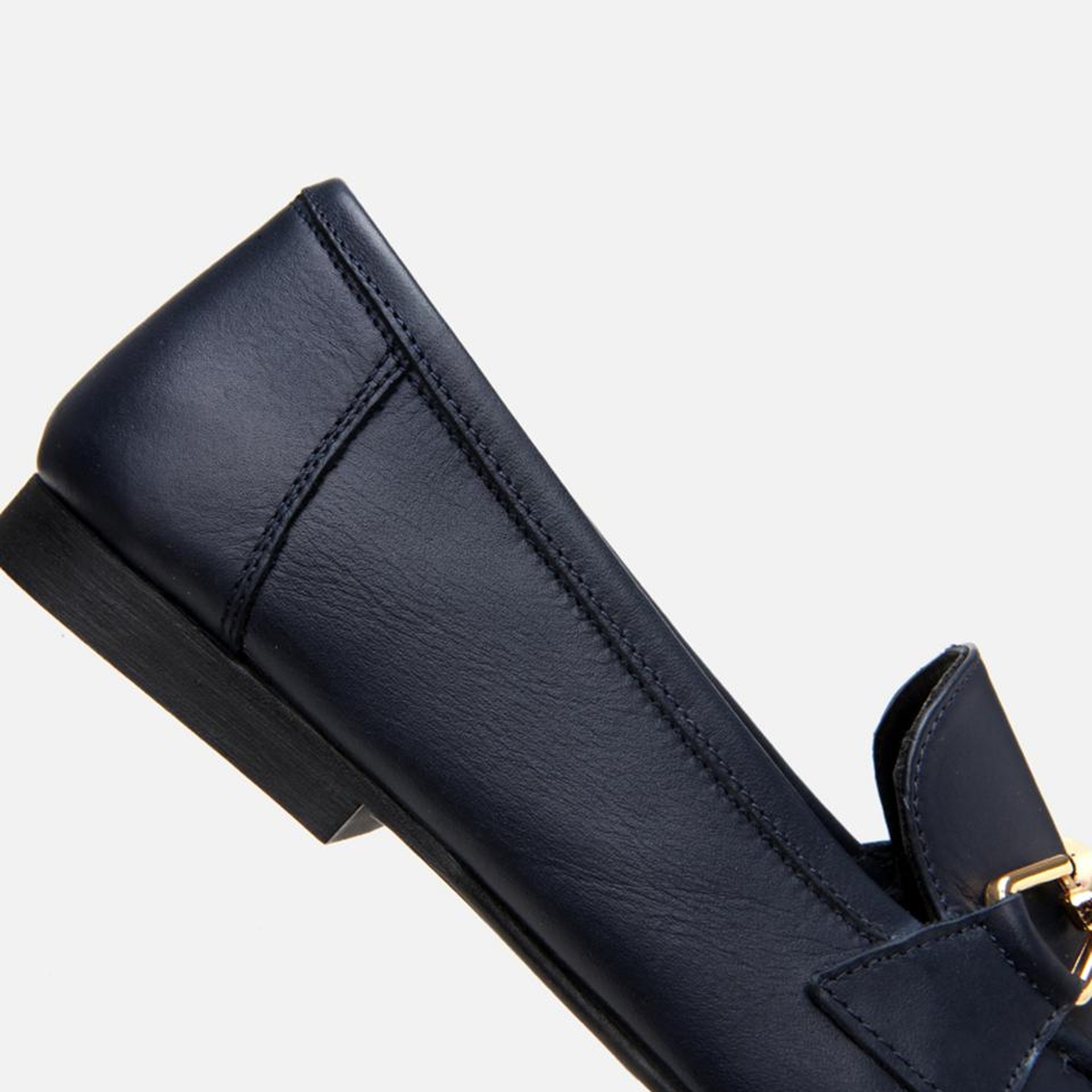 Kadın Deri Lacivert Tokalı Loafer