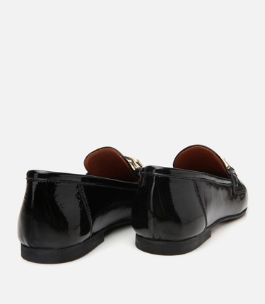  Kadın Deri Siyah Tokalı Loafer