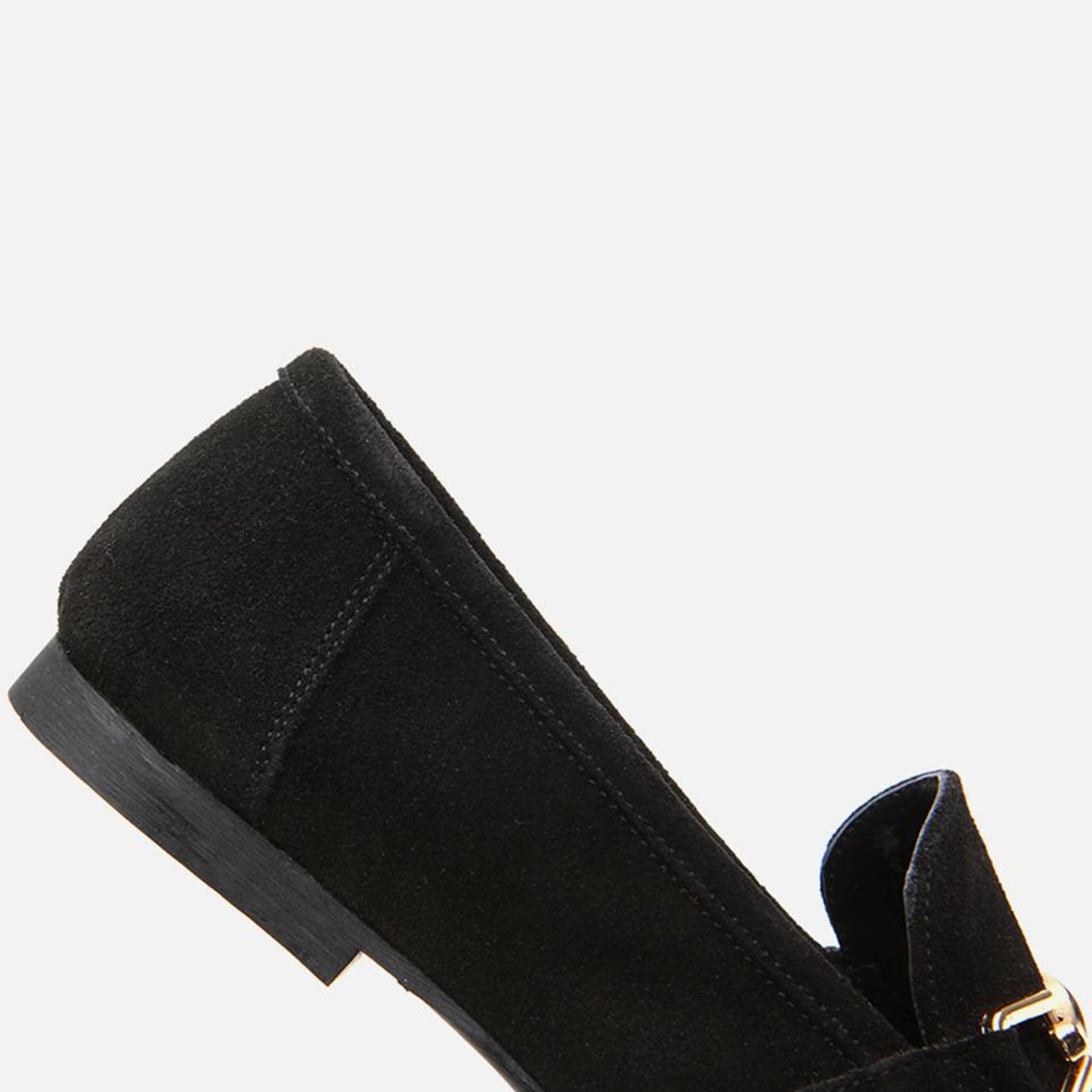 Kadın Deri Siyah Tokalı Loafer