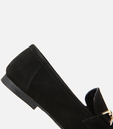  Kadın Deri Siyah Tokalı Loafer