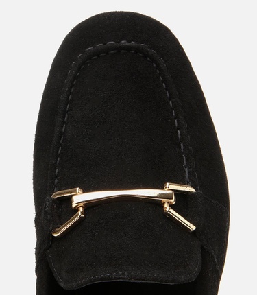  Kadın Deri Siyah Tokalı Loafer