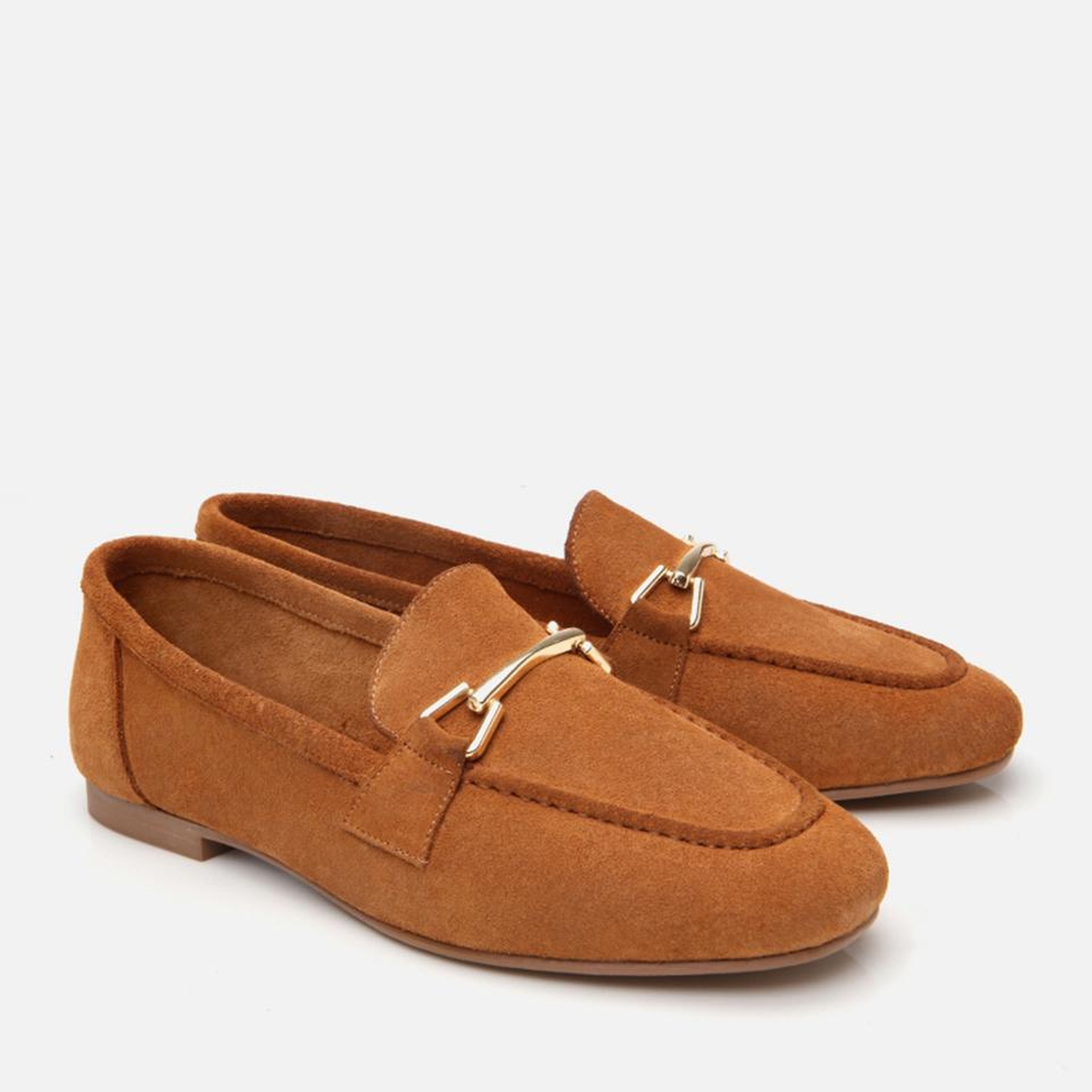 Kadın Deri Taba Tokalı Loafer