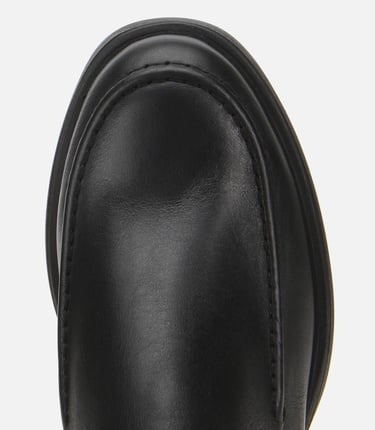  Kadın Deri Siyah Lastik Detaylı Topuklu Bot