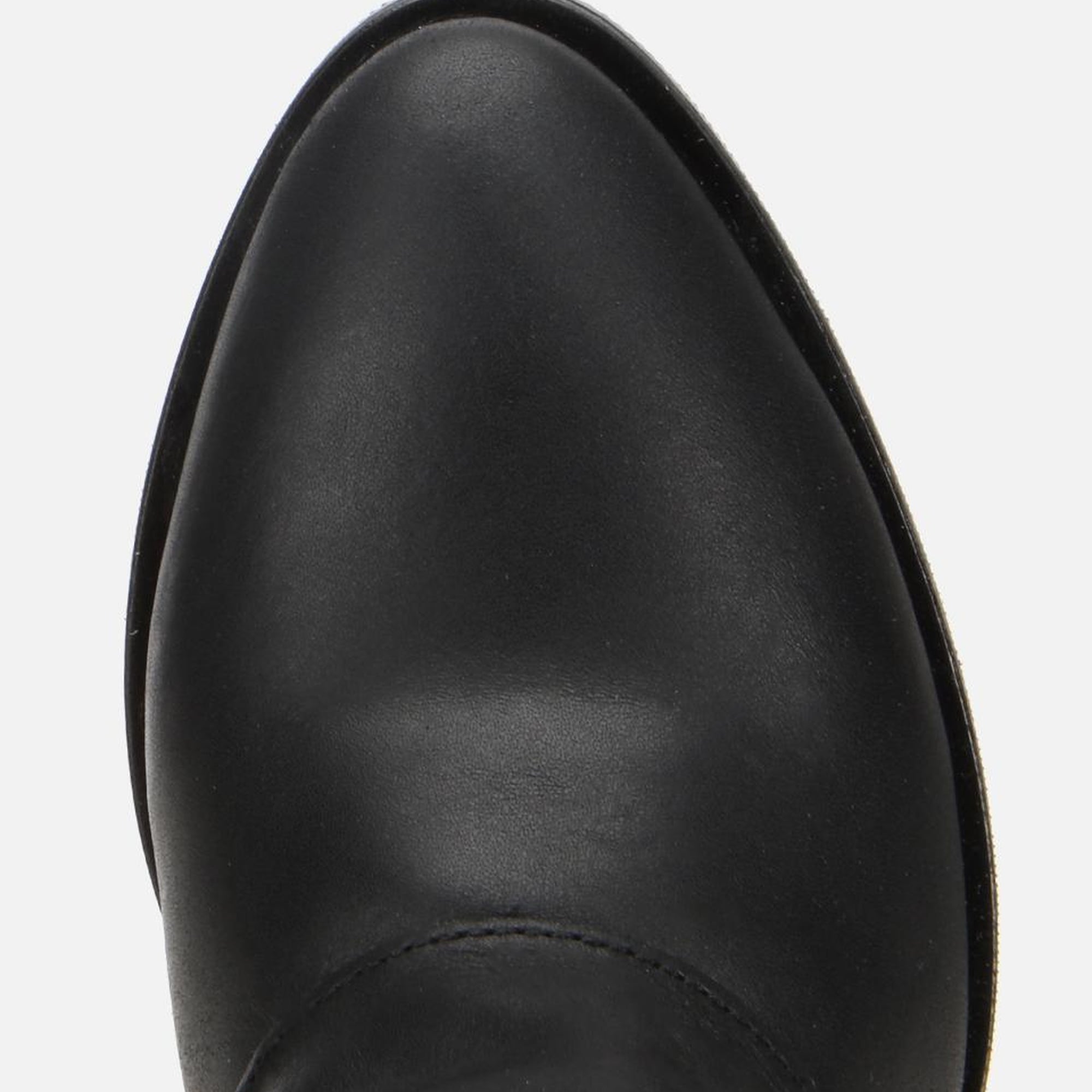 Kadın Deri Siyah Tokalı Kırışık Görünümlü Kovboy/Western Düz Bot