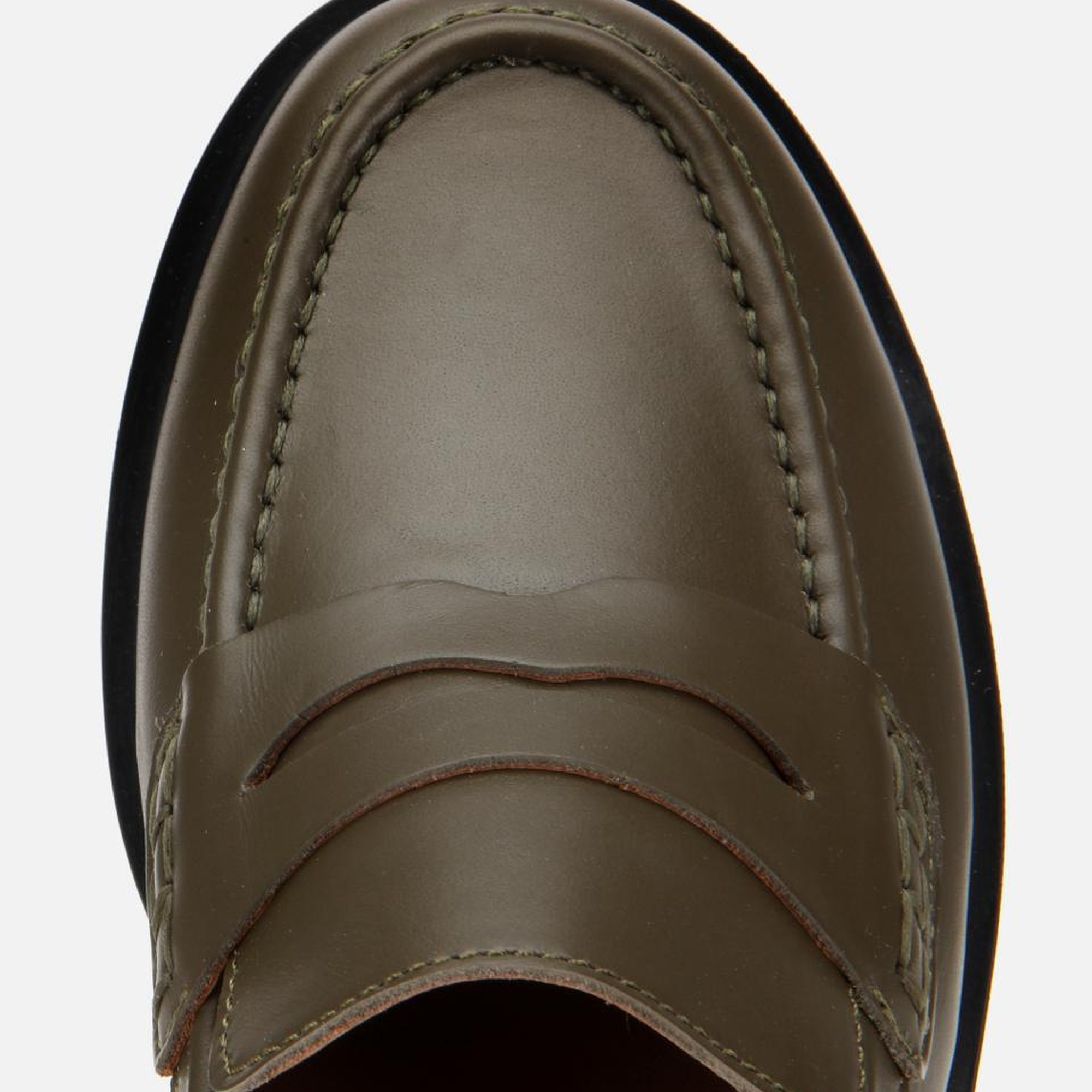 Kadın Deri Haki Yumuşak Dokulu Klasik Loafer