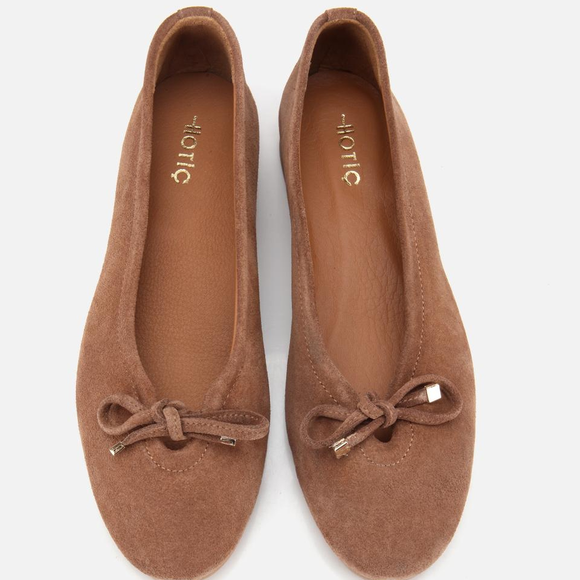 Kadın Süet Deri Taba Fiyonk Detaylı Babet