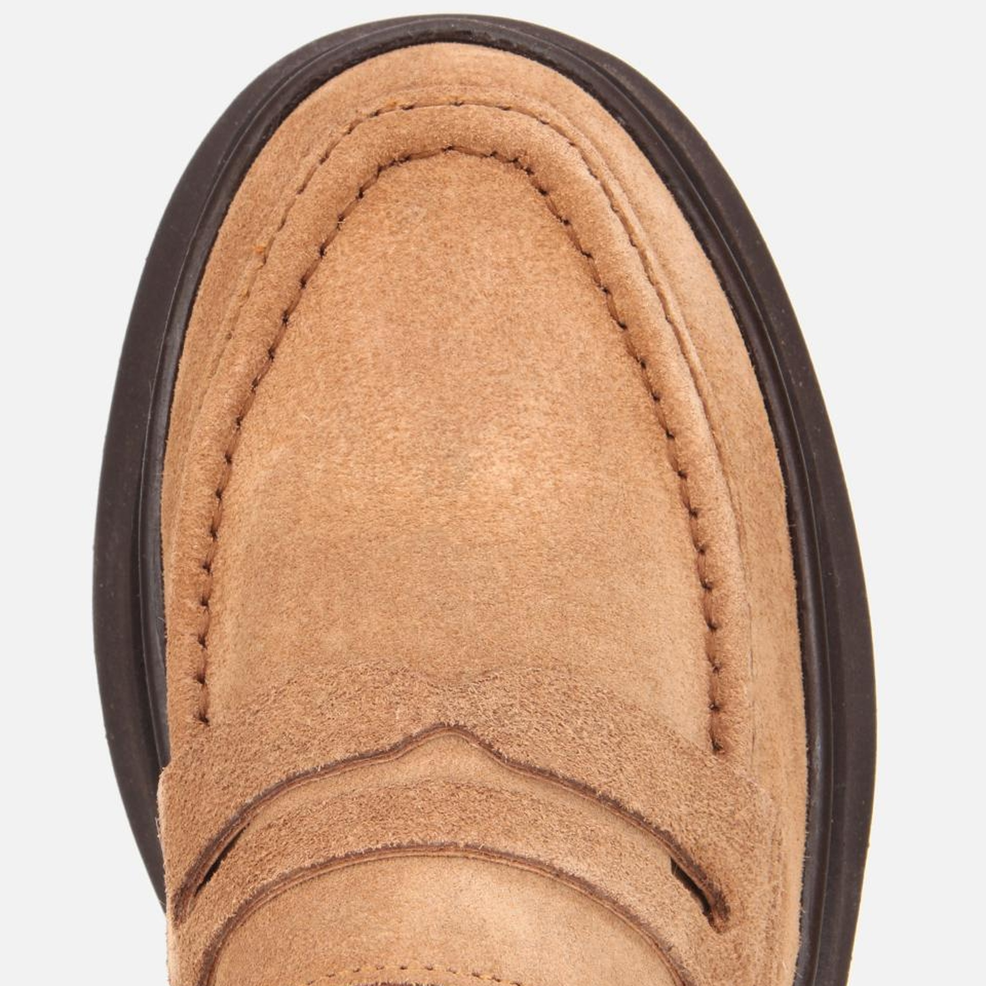 Kadın Süet Deri Taba Dolgu Topuklu Günlük Loafer