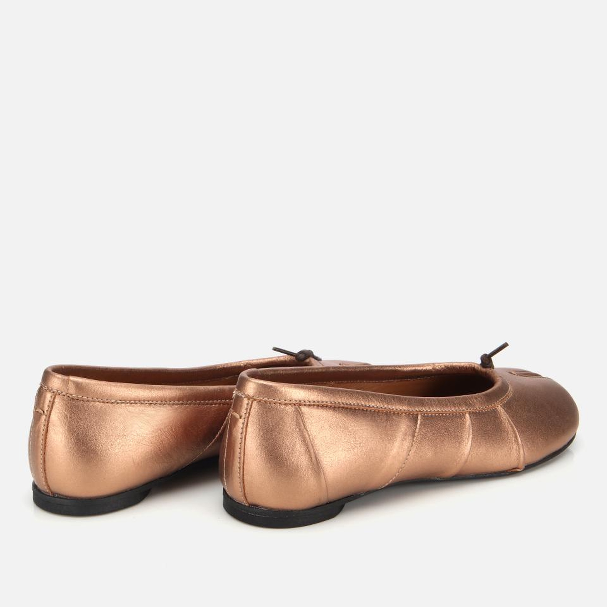 Kadın Deri Bronz Ön Detaylı Babet