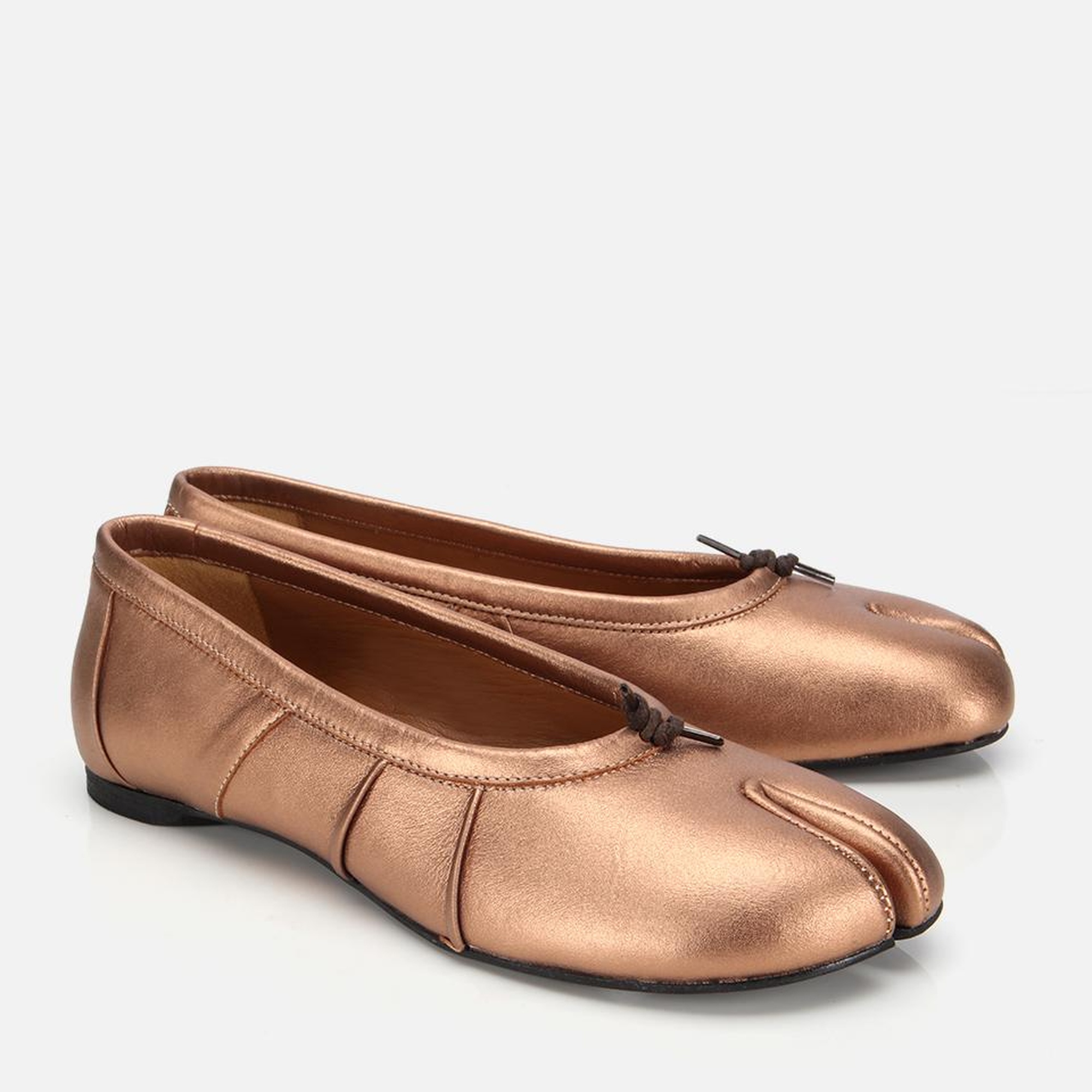 Kadın Deri Bronz Ön Detaylı Babet