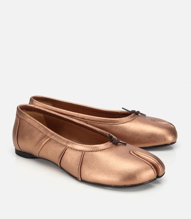  Kadın Deri Bronz Ön Detaylı Babet
