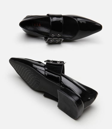  Kadın Mary Jane Siyah Kadın Babet