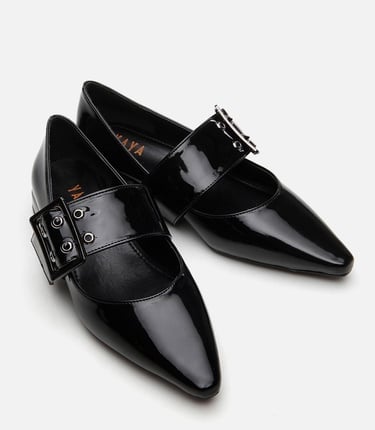  Kadın Mary Jane Siyah Kadın Babet