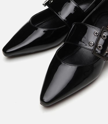  Kadın Mary Jane Siyah Kadın Babet