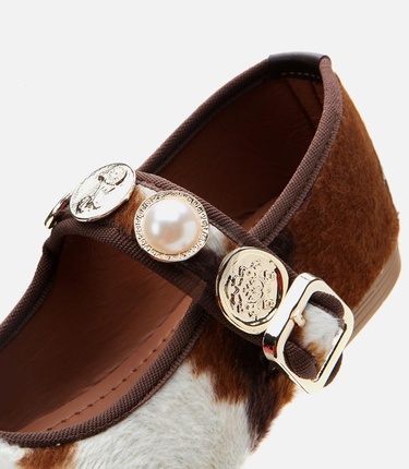  Kadın Peluş Bej Taşlı Kadın Babet