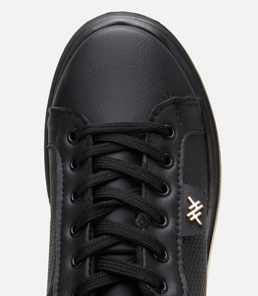  Kadın Siyah Kalın Tabanlı Spor Ayakkabı