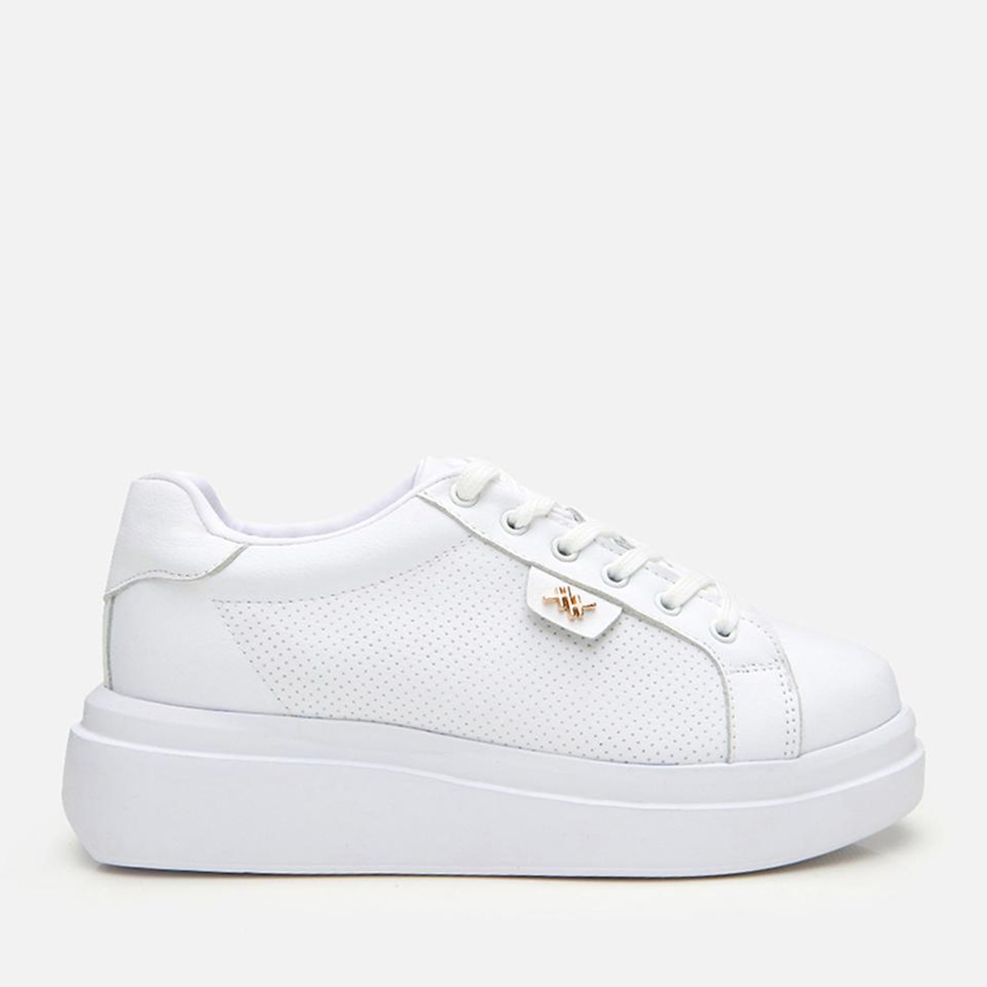 Kadın Beyaz Kalın Tabanlı Spor Ayakkabı